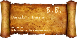Banyár Barna névjegykártya