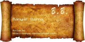 Banyár Barna névjegykártya
