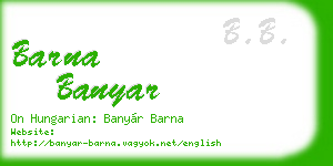 barna banyar business card
